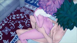 Идзуку Мидория լիլիթ իր գեղեցիկ ընկերուհու թիմի Ական պատի մոտ - MHA Զույգ.