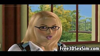 Sıcak 3D öğrenci yalama bir abanoz babes sıkı kedi